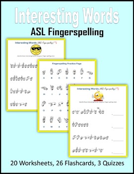 Preview of Interesting Words  - ASL Fingerspelling (Sign Language)