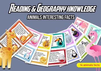 Preview of Interesting animal facts cards (Reading)