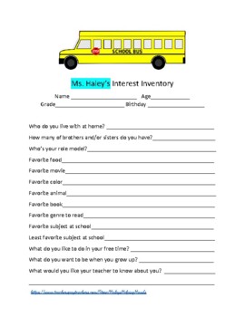 Preview of Interests Inventory, What Type of Learner, & Demographic Data Questionnaire!