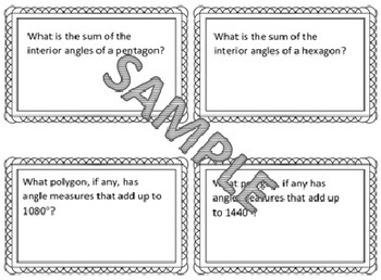 Interior Angles Of Polygons Task Cards With Qr Coded Answers