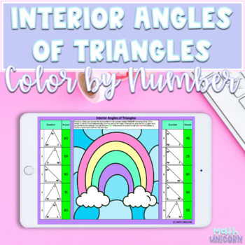 Preview of Interior Angles of Triangles |  Color by Number 