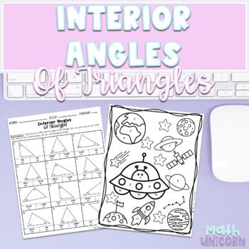 Preview of Interior Angles of Triangles | Color by Number