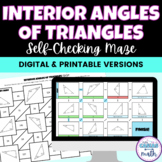 Interior Angles of Triangles Maze - Digital Activity & Worksheet