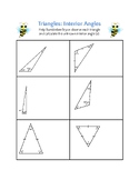 Calculating Interior Angles of Triangles Worksheets
