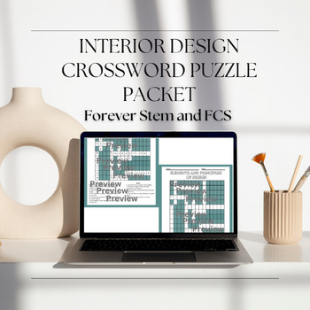 Preview of Interior Design Crossword Puzzle Activity Packet- High School CTE