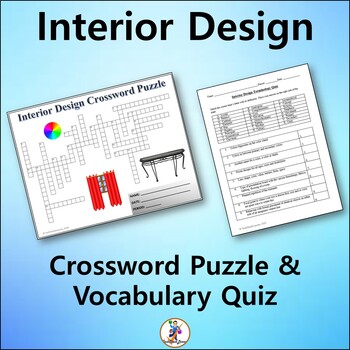 Preview of Interior Design Crossword & Vocabulary Quiz