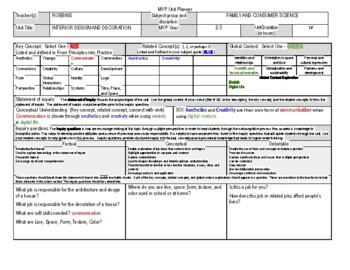 Preview of Interior Design/Decoration Unit Planner