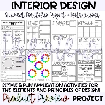 Preview of Interior Design Student Portfolio Template + Instructions |Interior Design| FCS
