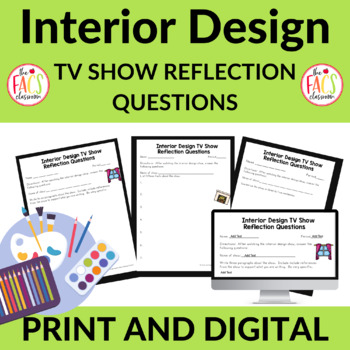 Preview of Interior Design TV Show Reflection Questions | FCS | Family and Consumer Science