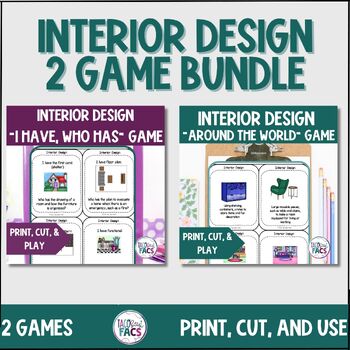 Preview of Interior Design Vocabulary 2 Game BUNDLE