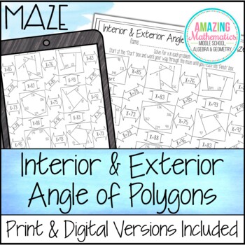 Interior Exterior Angles Of Polygons Maze Beginner