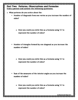 Polygons Interior Exterior Angles Of Polygons Investigation Act Homework