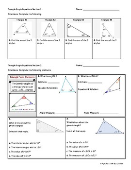 Preview of Interior and Exterior Angles Triangles (11 Sections Engaging Practice)