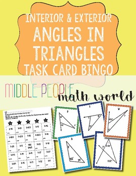 Interior And Exterior Angles Of A Triangle Task Cards