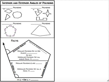 Preview of Interior and Exterior Angles of Polygons Notes