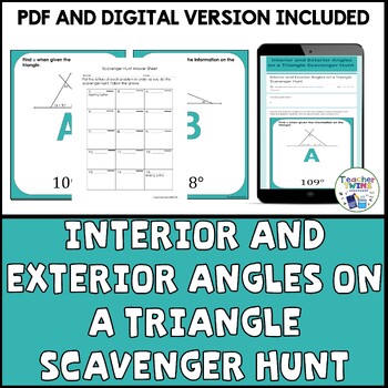 Preview of Interior and Exterior Angles of Triangle Scavenger Hunt
