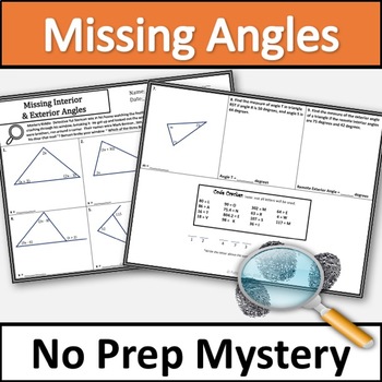 Preview of Interior and Exterior Angles of a Triangle Activity