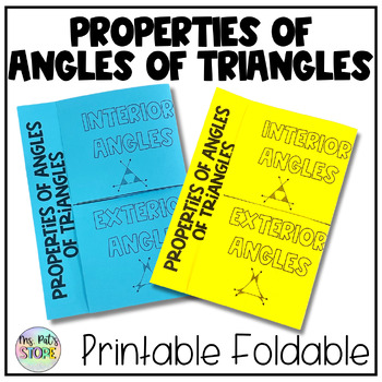 Preview of Interior and Exterior Angles of a Triangle Foldable Interactive Notebook