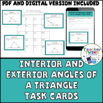 Preview of Interior and Exterior Angles of a Triangle Task Cards