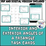 Interior and Exterior Angles of a Triangle Task Cards
