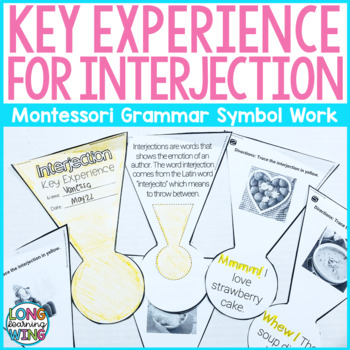 Preview of Interjection Key Experience Montessori Grammar Symbol Extension Color and Cut