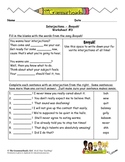 Interjections Worksheet Packet and Lesson Plan - 8 pages p