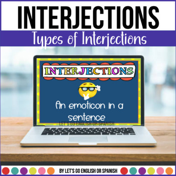 Preview of Interjections lesson Worksheets Google Slides and Power Point