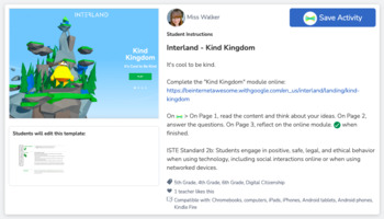 Preview of Interland (Be Internet Awesome) Seesaw Activities