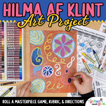 Preview of Intermediate Art Lessons: Hilma af Klint Oil Pastel Art Project & Art Sub Plans