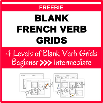 Preview of Blank French Verb Grids (Beginner + Intermediate)