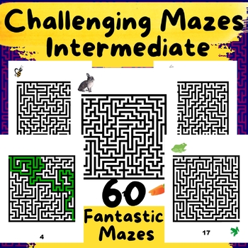 Preview of Intermediate Challenging Mazes activity Worksheet Design With Solution