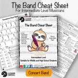 Intermediate Concert Band Cheat Sheet | Reference Sheet fo