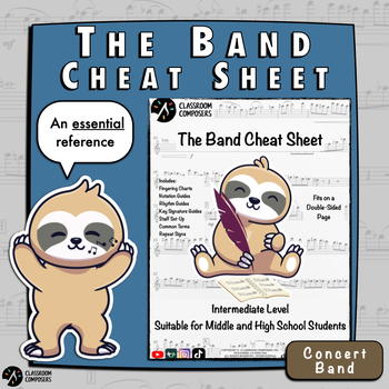 Preview of Intermediate Concert Band Cheat Sheet | Reference Sheet for Band Binder