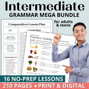 Preview of Adult ESL Curriculum - Intermediate Grammar Worksheets and Lessons MEGA Bundle