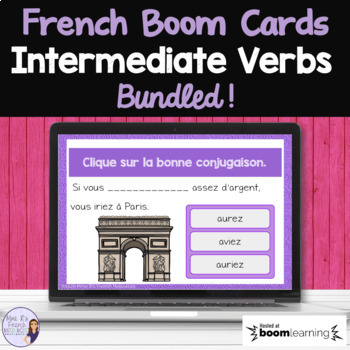 Preview of Intermediate French verb conjugation bundle BOOM CARDS