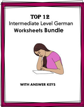 Preview of Intermediate German Worksheets Bundle: Top 12 Worksheets @45% off!