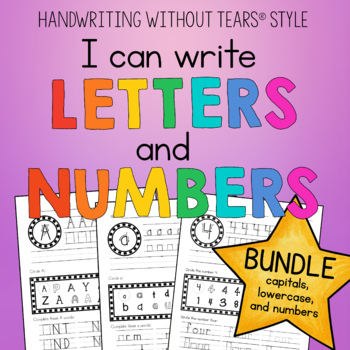 Preview of Intermediate Handwriting BUNDLE lowercase capital letters and number formation