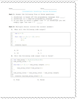 javascript assignments for students pdf