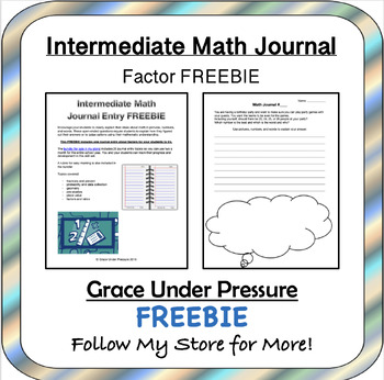 Preview of Intermediate or Middle School Math Journal: Open-Ended Factor Prompt FREEBIE