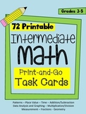 Intermediate Math Task Cards - 72 cards in 9 mathematical 