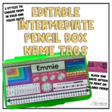 Intermediate Pencil Box Name Tags Grades 2-5  {EDITABLE}