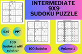 100 Intermediate Sudoku Puzzles and Solution Vol 1