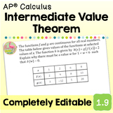 Intermediate Value Theorem (AP Calculus - Unit 1)