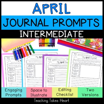 Preview of Intermediate Writing Journal Prompts | April