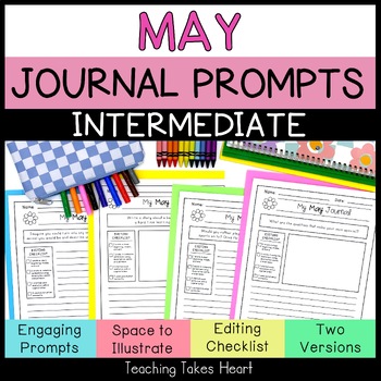 Preview of Intermediate Writing Journal Prompts | May