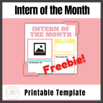 Preview of Intern of the Month | Bulletin Board Freebie