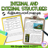 Internal & External Structures NGSS 4-LS1-1 Science Differ