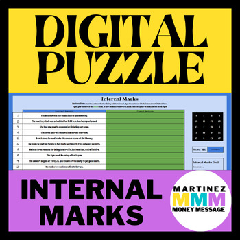 Preview of Internal Marks Self Grading Digital Puzzle (Business Communication or English)