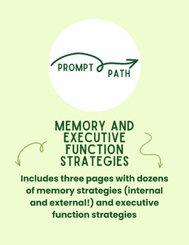 Preview of Internal/Memory Strategies and Executive Function Tips for Cognitive Therapy