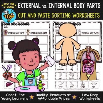 Preview of Body Parts Sorts (Internal vs External) | Cut and Paste Worksheets